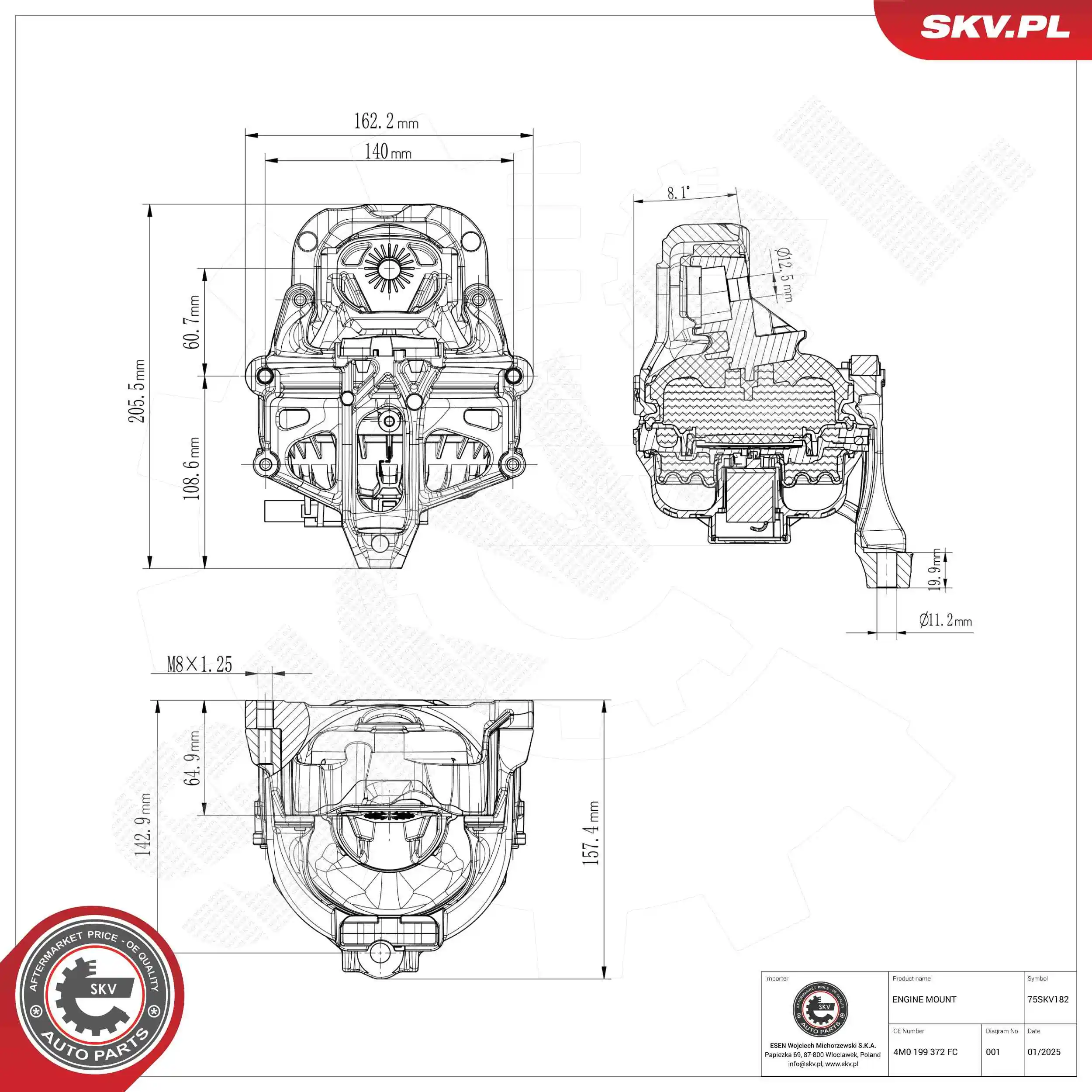 Mounting, engine